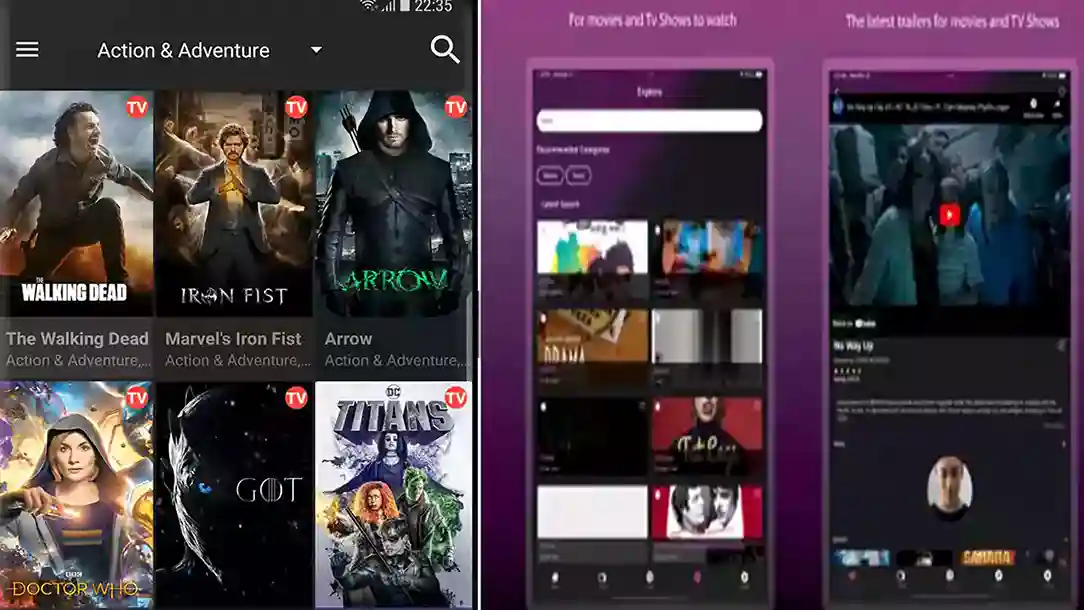 سكرين شوت من داخل تطبيق Cinema HD لمشاهدة الأفلام مترجمة إلى اللغة العربية