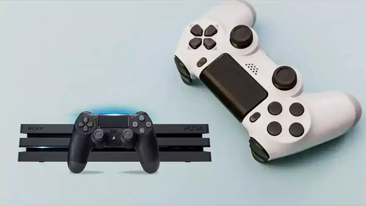 صورة لجهاز البلاي ستيشن 4، إضافة إلى ذراع التحكم لجهاز الالعابPS4، وتعرف على كيفية حذف لعبة على PS4، حيث نقدم لكم طرق حذف لعبة من جهاز بلاي ستيشن 4 من القائمة الرئيسية، و المكتبة، ومن إدارة التخزين، وهل يمكن حذف ألعاب PlayStation 4 بشكل دائم