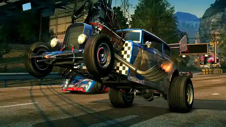الصورة تضم شكرين من داخل لعبة سباقات السيارات الشهيرة لعبة Burnout Paradise Remastered