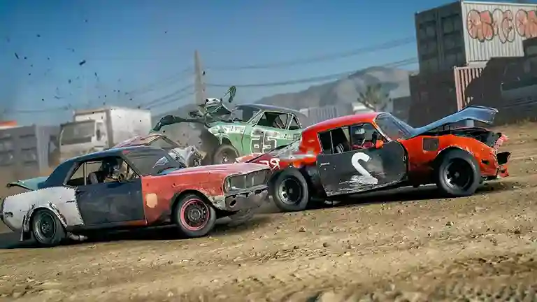 الصورة تضم شكرين من داخل لعبة سباقات السيارات الشهيرة لعبة Wreckfest