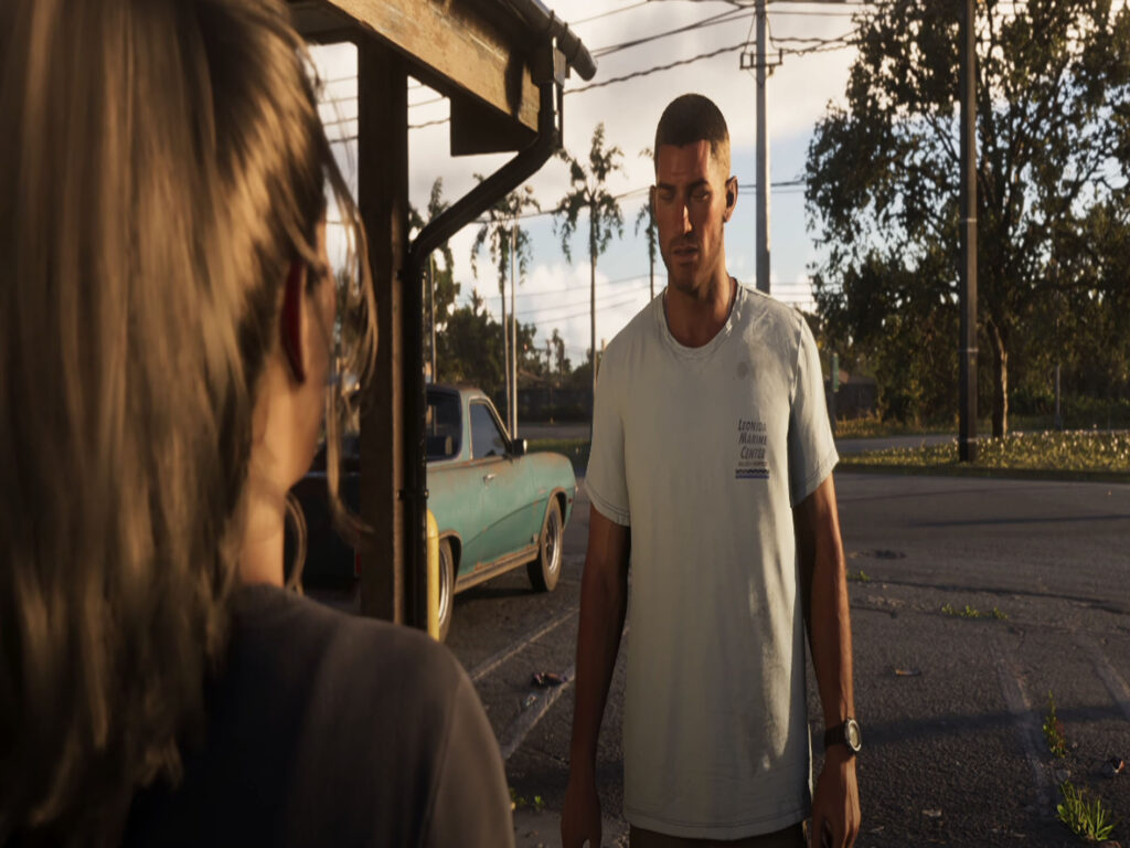 سكرين شوت من داخل إعلان لعبة جاتا 6 الجديدة أصدرت روكستار جيمز العرض الترويجي الثاني للعبة Grand Theft Auto VI ويظهر إعلان gta 6 بتفاصيل مُحسّنة، وتبيّن أن الفيديو بأكمله صُوّر بجهاز PS5.
