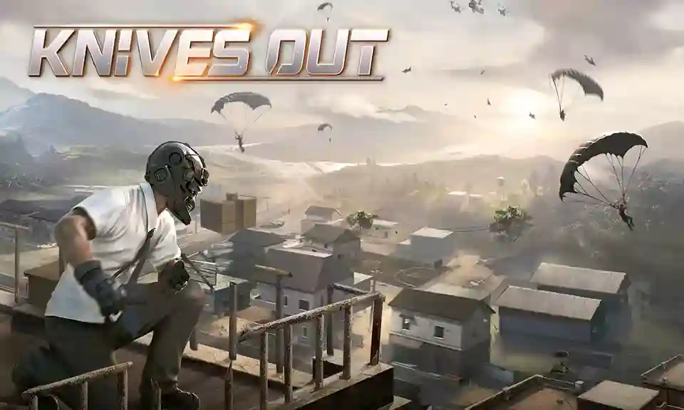 صورة من داخل لعبة Knives Out تُظهر قناصًا يراقب الهدف من فوق سطح مبنى في بيئة حضرية