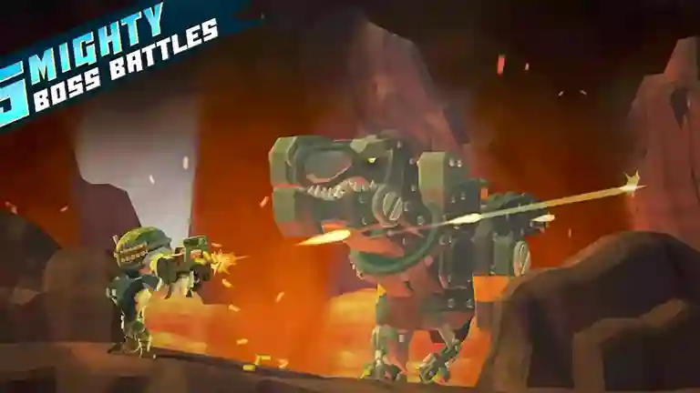 شخصية كرتونية تقاتل الأعداء في لعبة Major Mayhem 2 بدون اتصال إنترنت