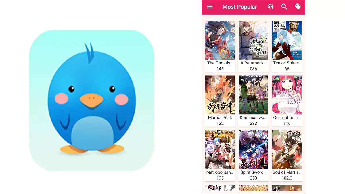 تطبيق Manga Bird لقراءة المانجا بالعربي بجودة عالية
