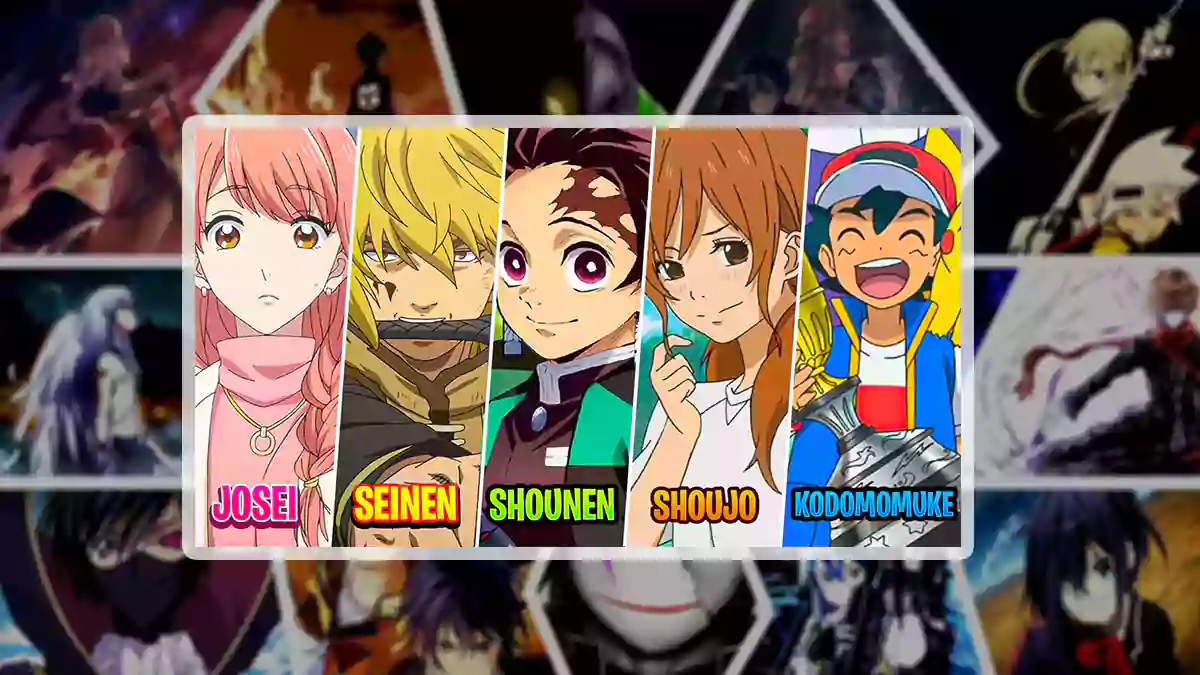 الصورة تتضمن بعض أنواع الانمي من الأكشن إلى الرومانسية وتعرف على أنواع وتصنيفات الأنمي بالتفصيل، من الشونين والسينين إلى الفانتازيا والخيال العلمي، واكتشف كيف تختار الأنمي المناسب لذوقك.