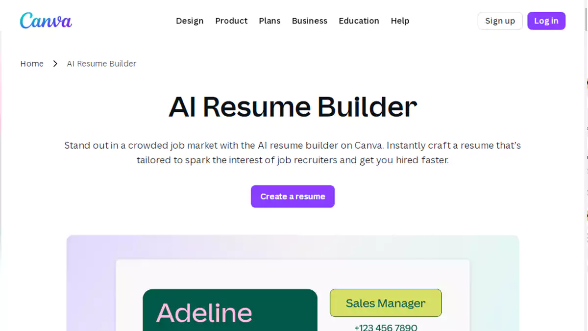  إنشاء سيرة ذاتية بالذكاء الاصطناعي عبر Canva