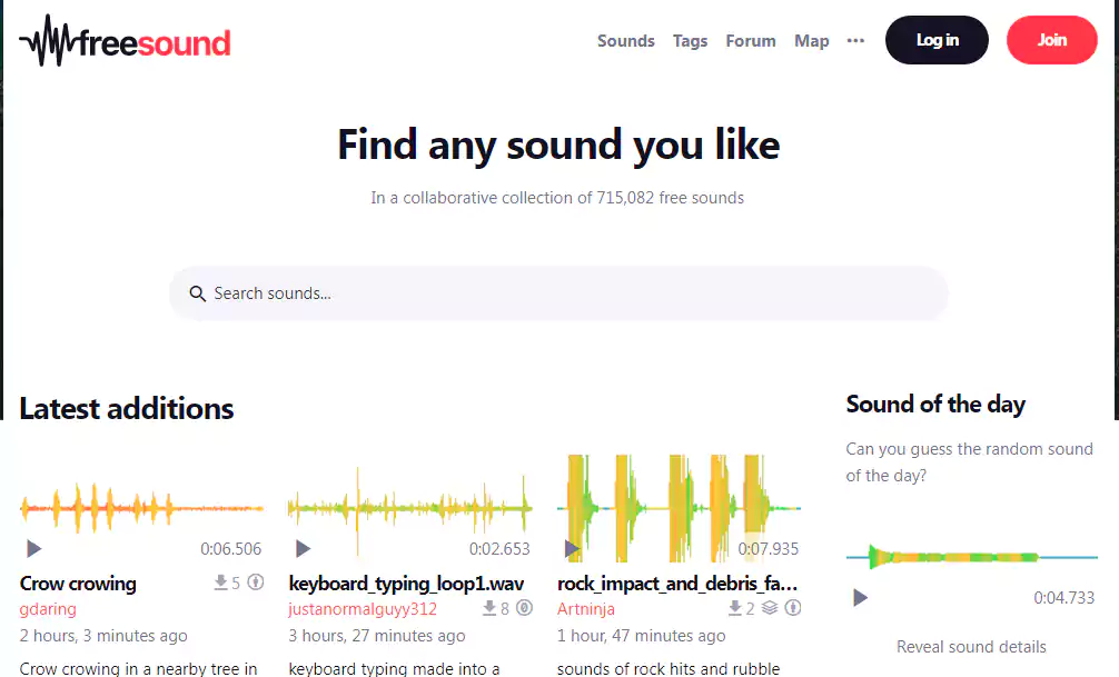 Freesound.org تحميل مؤثرات صوتية مجانية ومتنوعة وتعرف على أفضل مواقع تحميل مؤثرات صوتية للمونتاج في 2026، مقارنة كاملة بالمميزات والعيوب، ونصائح لاختيار الأصوات المناسبة للفيديو.