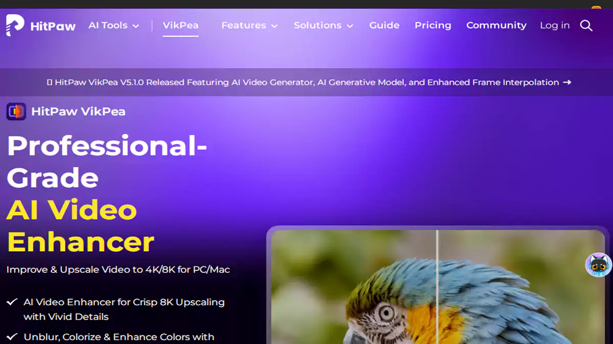 HitPaw لتحسين جودة الفيديو بالذكاء الاصطناعي