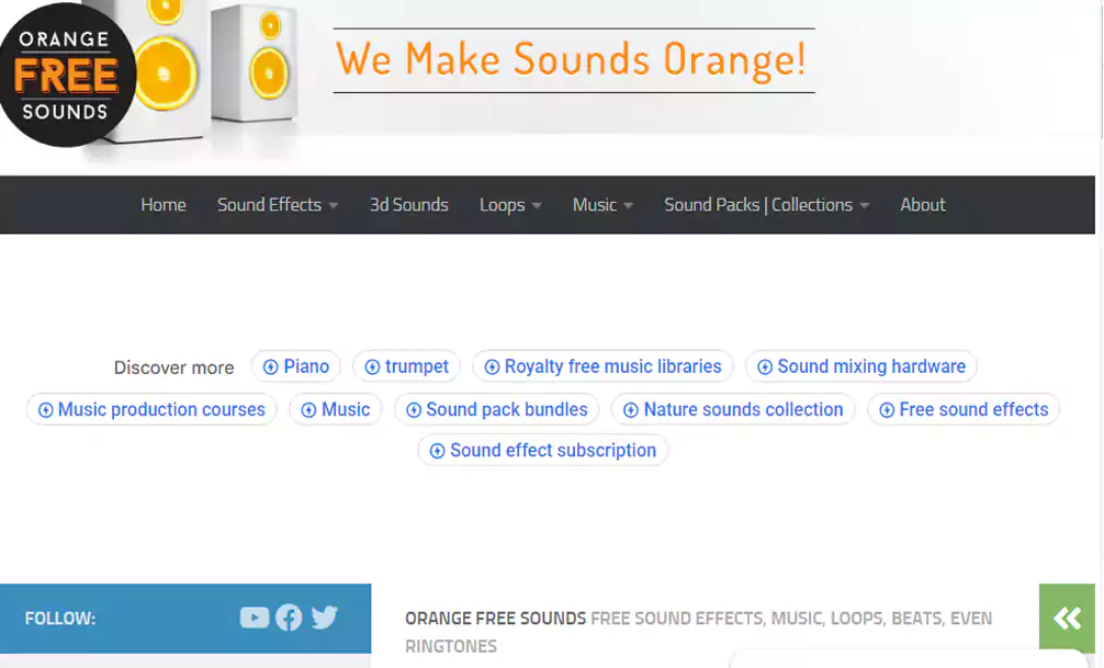 Orange Free Sounds مكتبة تحميل مؤثرات صوتية مجانية متنوعة