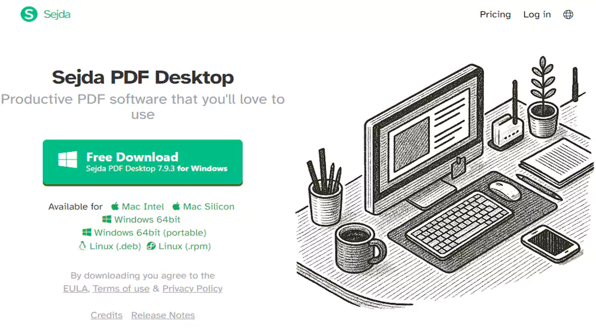 Sejda PDF Desktop دمج وتحويل الصور إلى ملفات PDF للكمبيوتر.