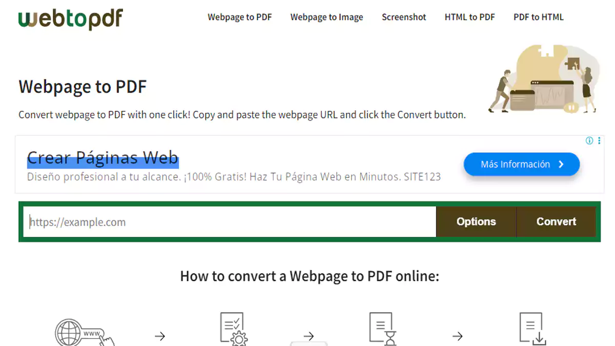 موقع تحويل صفحة ويب إلى PDF أون لاين يعمل على الأندرويد والآيفون دون برامج.