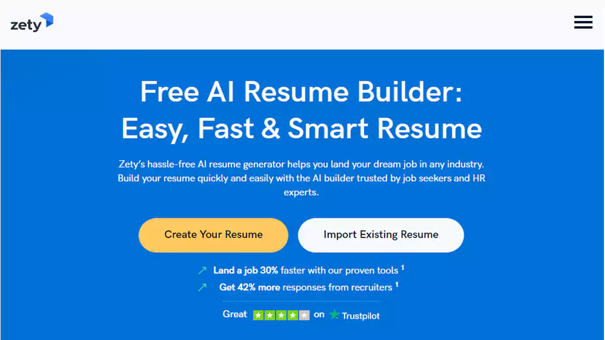 Zety CV AI Resume Builder لانشاء سيرة ذاتية باستخدام Zety AI