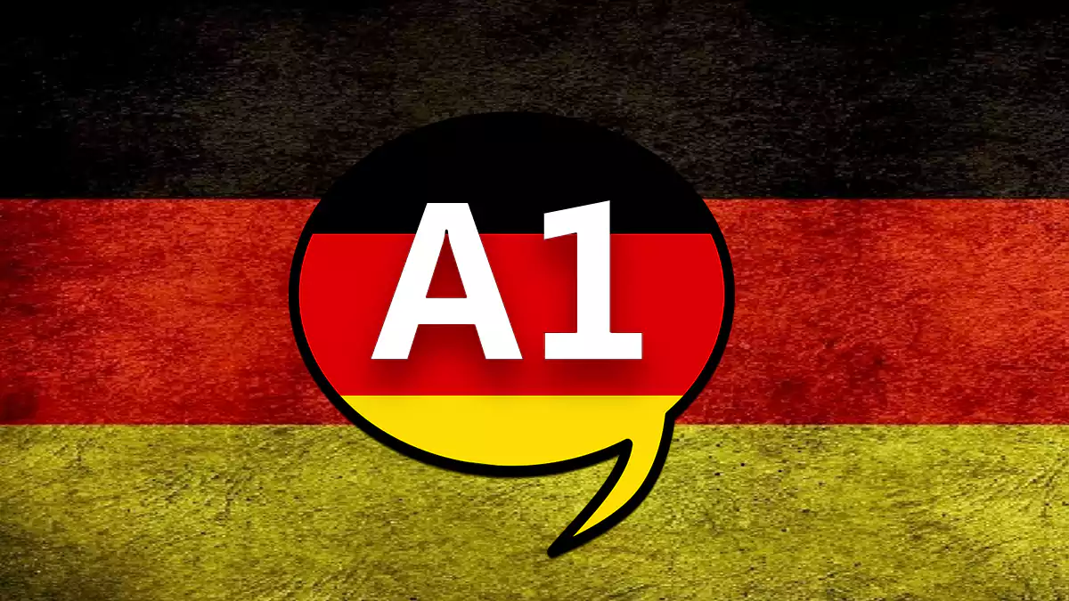 الصورة تحتوى على المستوي الاول في اللغة الألمانية (مستوي A1)