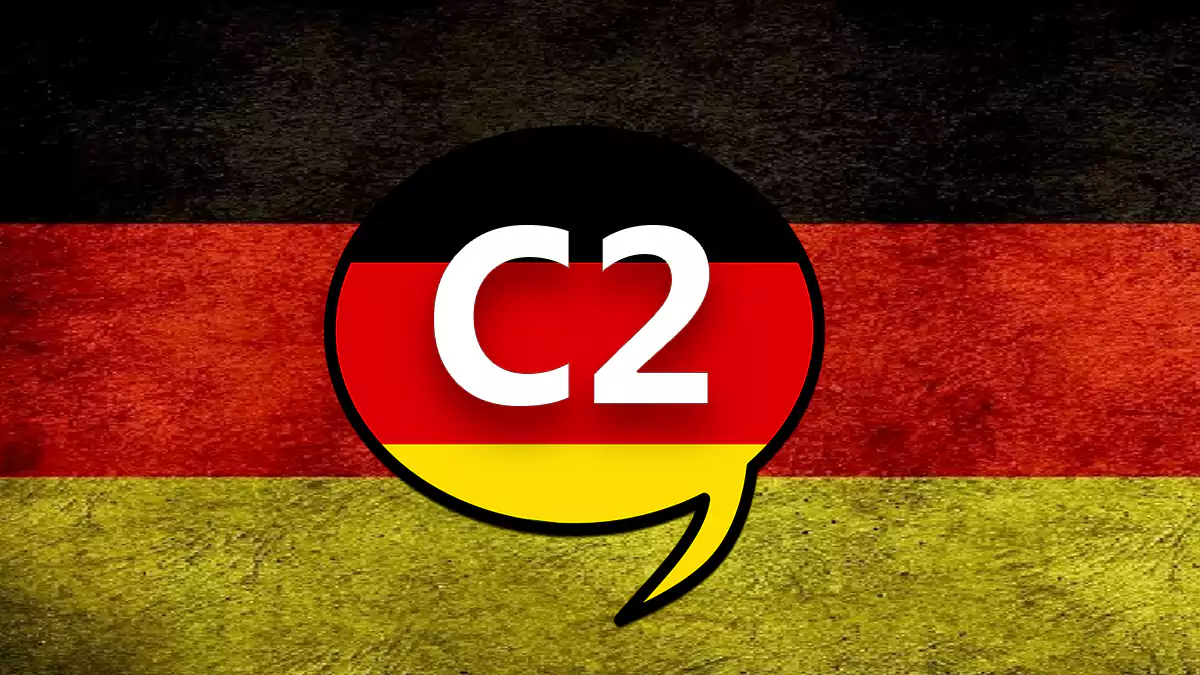 الصورة تحتوى على المستوي السادس والأخير في اللغة الألمانية (مستوي C2)