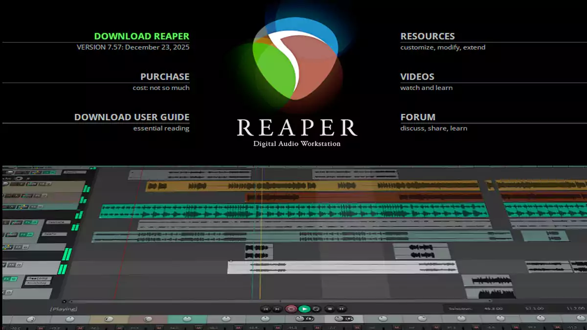 برنامج Reaper لتحرير الصوت متعدد المسارات