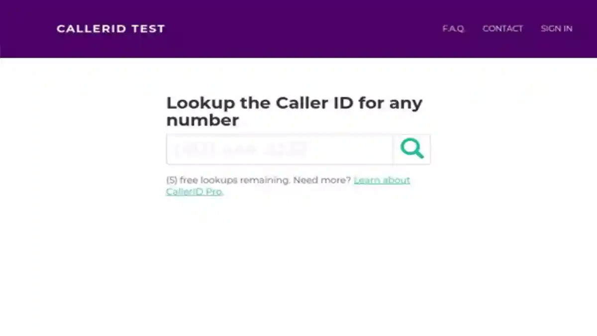 صفحة إدخال رقم الهاتف في موقع CallerID Test لمعرفة معلومات المتصل عبر الإنترنت بدون تطبيق وأفضل 10 مواقع لمعرفة اسم المتصل بدون برنامج بسهولة عبر الإنترنت. دليل شامل لكشف هوية الأرقام المجهولة مجانًا وبخطوات بسيطة وآمنة.