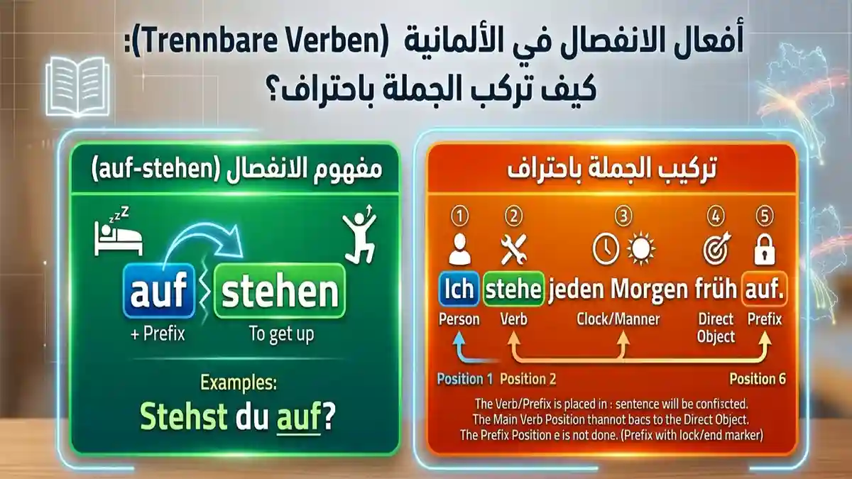 الأفعال المنفصلة في اللغة الألمانية (Trennbare Verben).. كيف تركب الجملة باحتراف؟