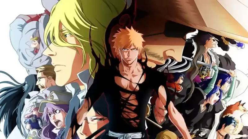 بوستر أنمي بليتش يجمع إيتشيغو كوروساكي وقادة مجتمع الأرواح في مواجهة جيش الكوينشي
